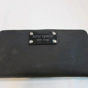 Kate Spade Black Nylon Zip Around Wallet